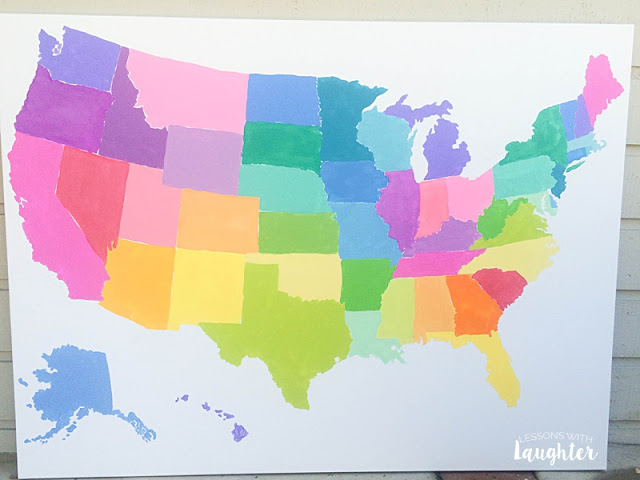 Colorful United States Map Tutorial from Lessons with Laughter