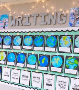 Earth Day Coffee Filter Craft with Student Writing
