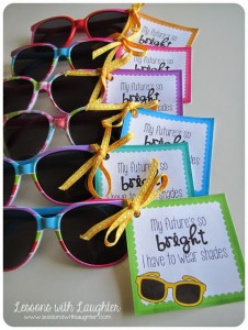 Sunglass tags "My future's so bright I have to wear shades"