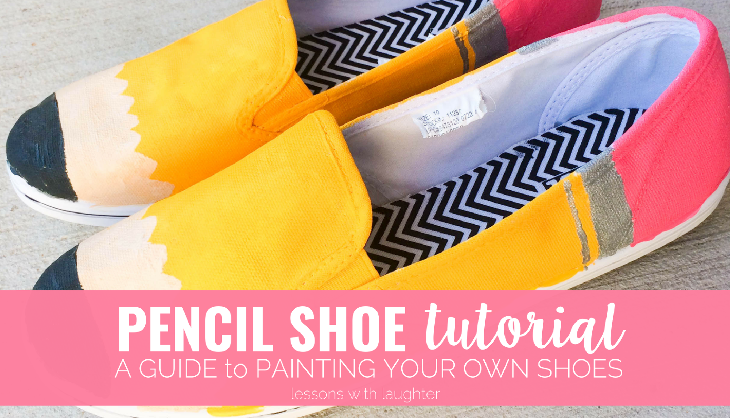 Pencil shoe tutorial for teachers who want to make fun shoes for school!