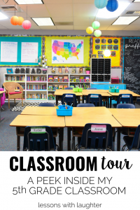 A classroom tour of Lessons with Laughter's colorful, 5th grade classroom