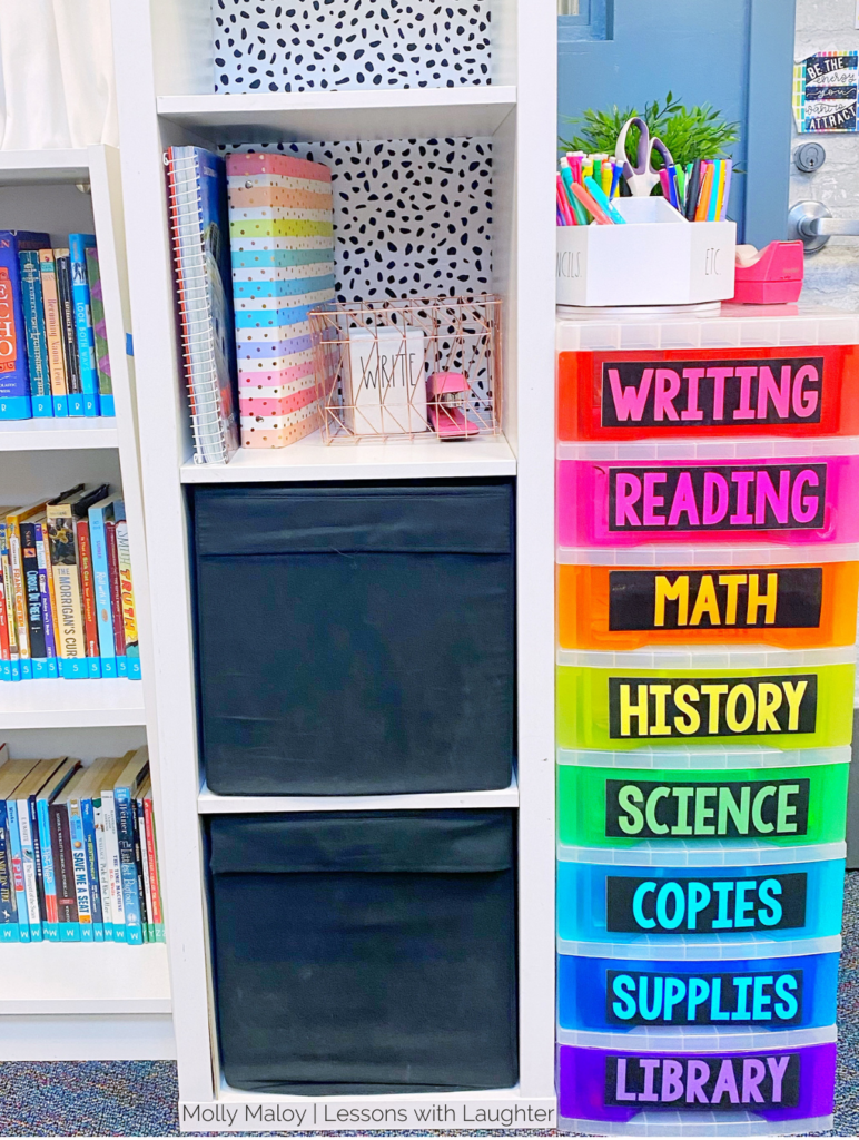 I LOVE being organized, but I'm not a naturally organized person. Can you relate? Today I'm sharing some of my favorite organized spots in my classroom and the tools and supplies that help me keep them semi-organized throughout the year!
