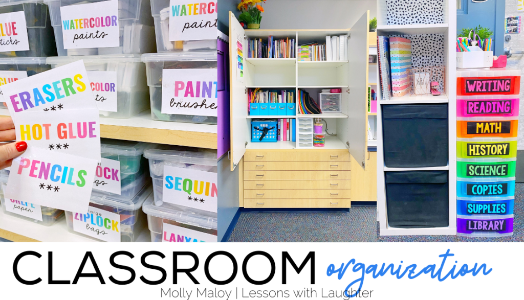 I LOVE being organized, but I'm not a naturally organized person. Can you relate? Today I'm sharing some of my favorite organized spots in my classroom and the tools and supplies that help me keep them semi-organized throughout the year!