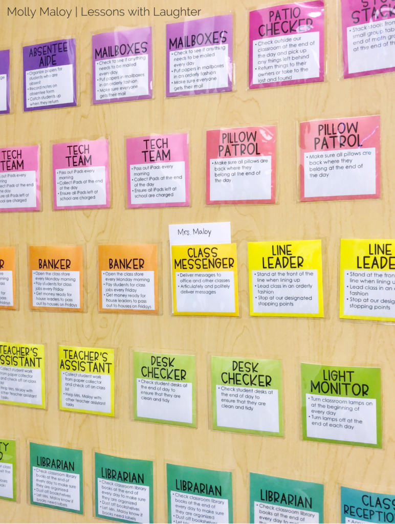 Sharing lots of great Bulletin Board Ideas and Tips for your classroom, including other classroom spaces that are perfect for displays, like our classroom jobs!