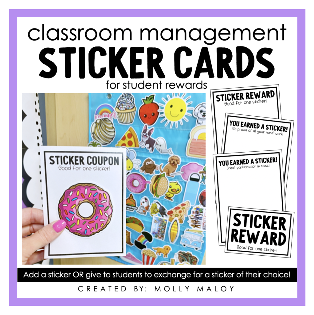 Easy student sticker reward system that is great for classroom management! Sharing how my students earn stickers and more!