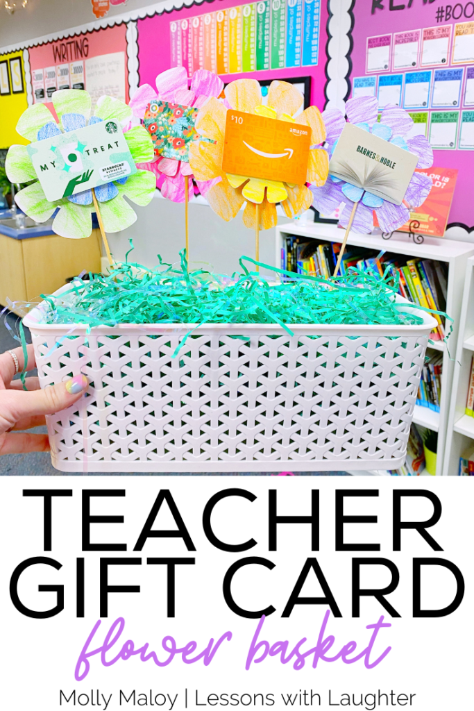 Teacher gift ideas for end of the year or teacher appreciation week! I love giving gifts to my children's teachers because as a teacher I know how much love they pour into my kids on a daily basis! These teacher gift baskets are fun to put together and guaranteed to put a big smile on your child's teacher!