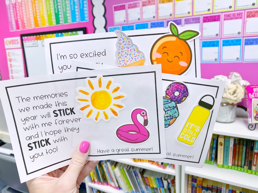 Easy Student Gift: Sticker Cards!