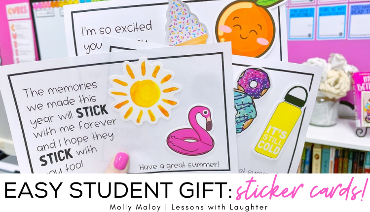 Easy Student Gift: Sticker Cards!