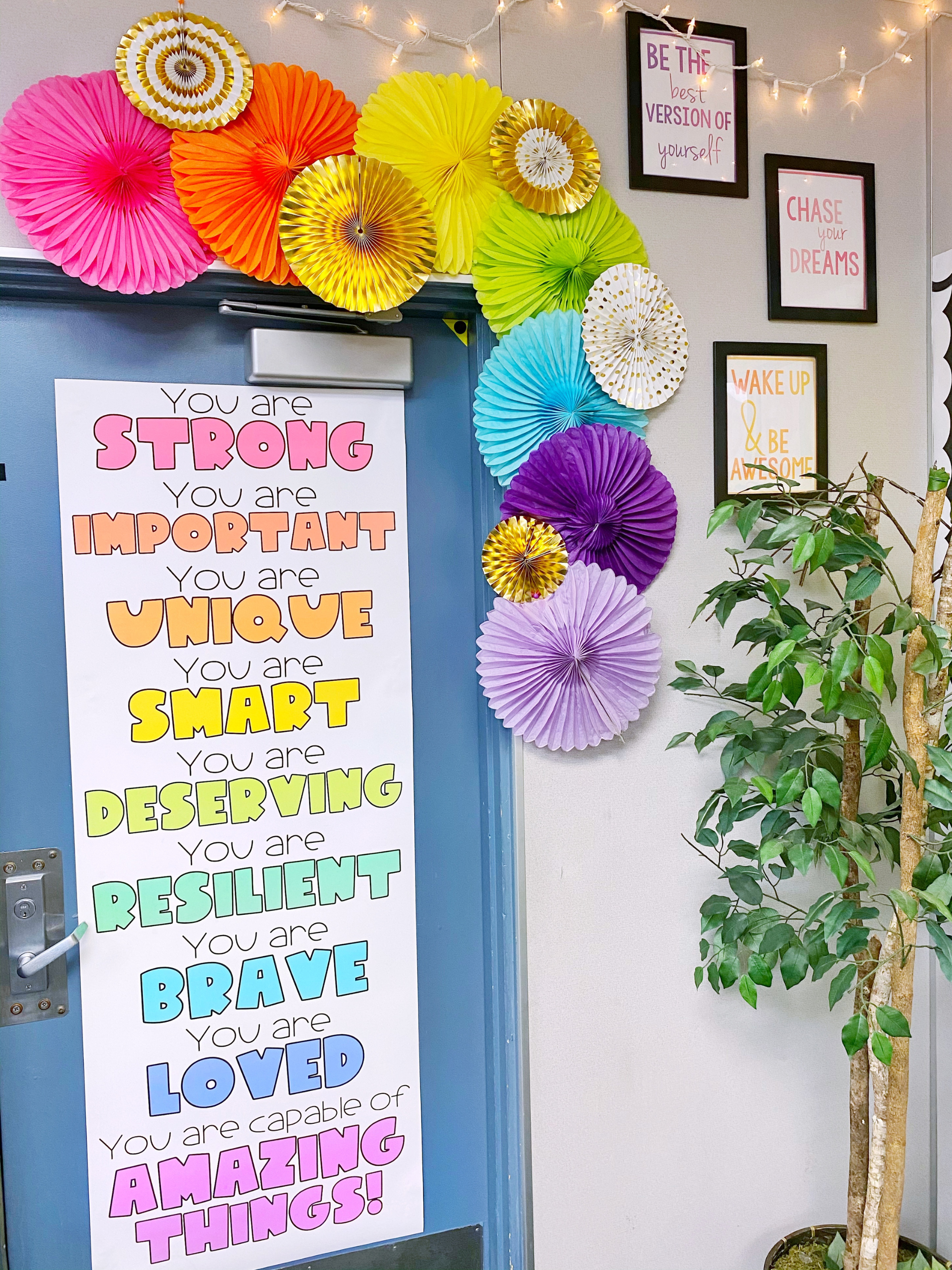 Classroom Door Decal Decor Positive Affirmations in Case No 