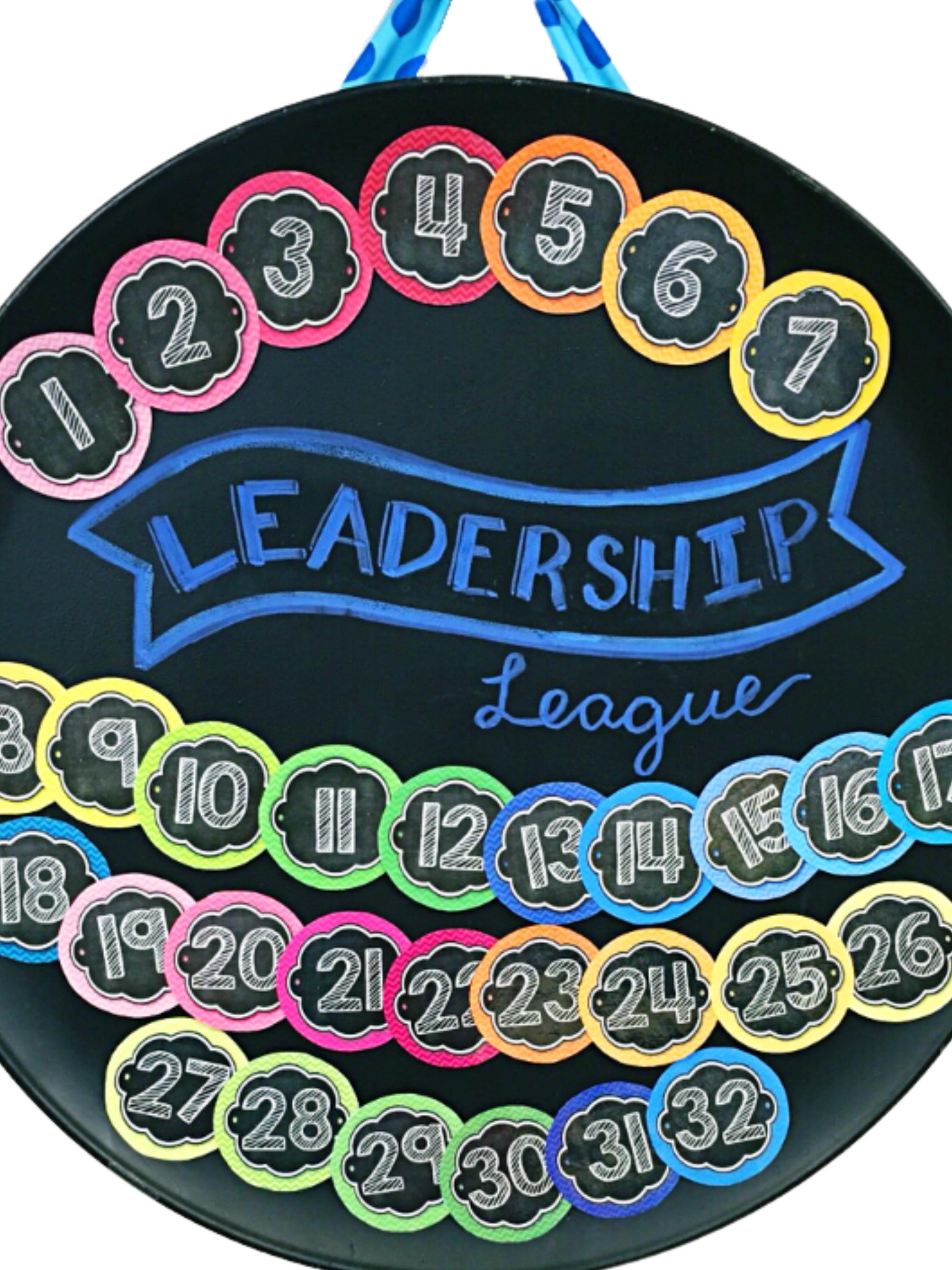 Leadership League board with student numbers on magnets
